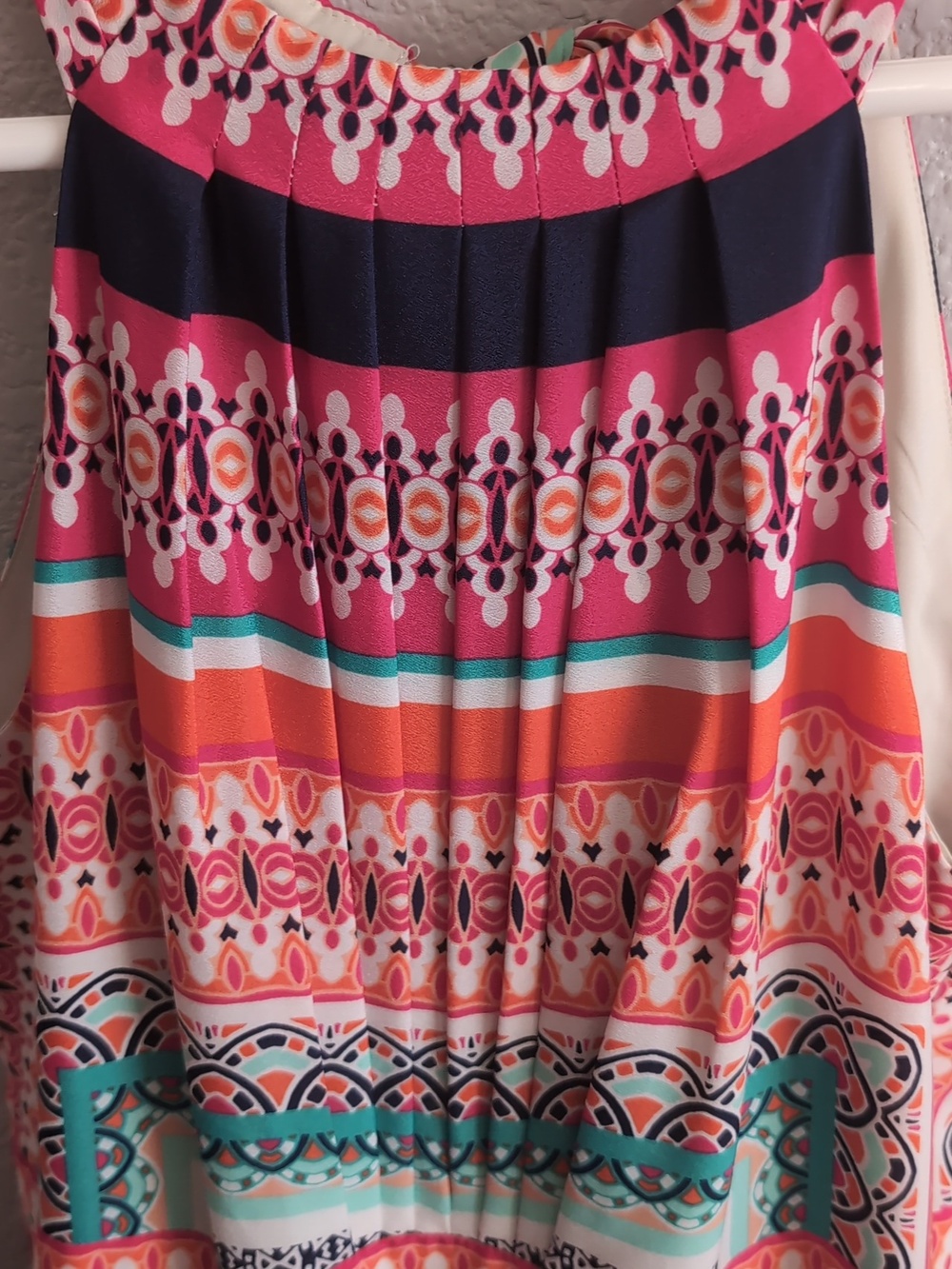 Eliza J Orange & Pink Halter Style Maxi Sun Dress With Tie - Picture 5 of 8